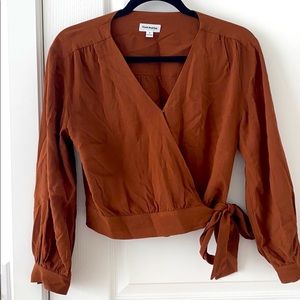 Frank & Oak Brown Wrap Shirt